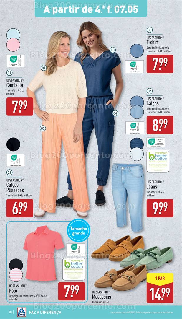 Antevisão Folheto ALDI Moda Promoções de 7 a 13 maio moda