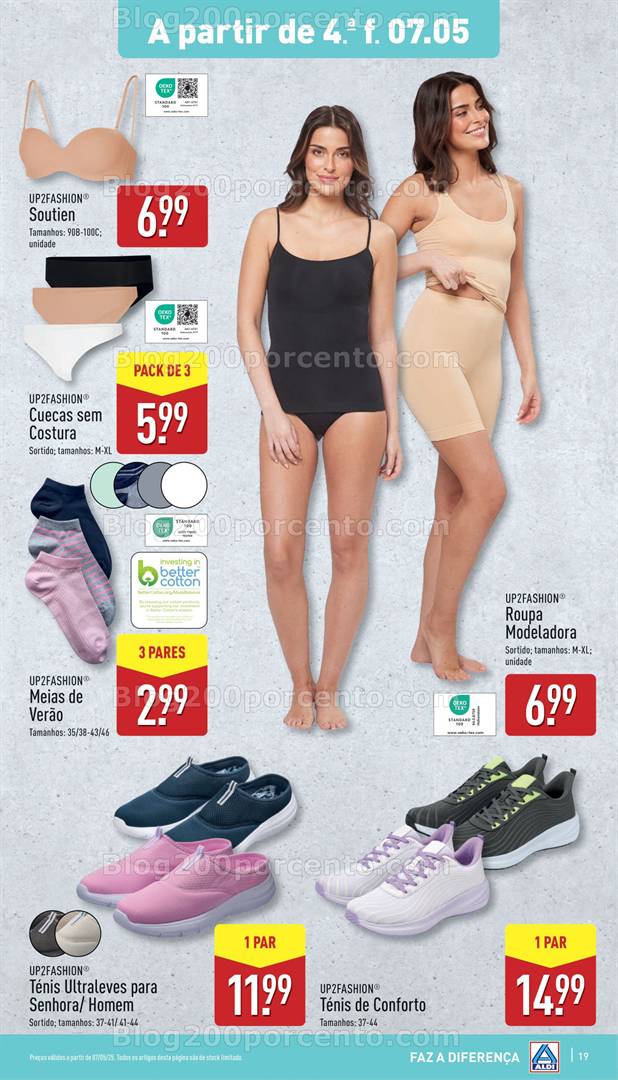 Antevisão Folheto ALDI Moda Promoções de 7 a 13 maio moda