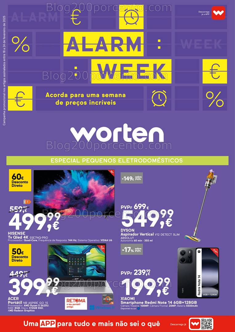 Antevisão Folheto WORTEN Alarm Week Promoções de 18 a 24 fevereiro