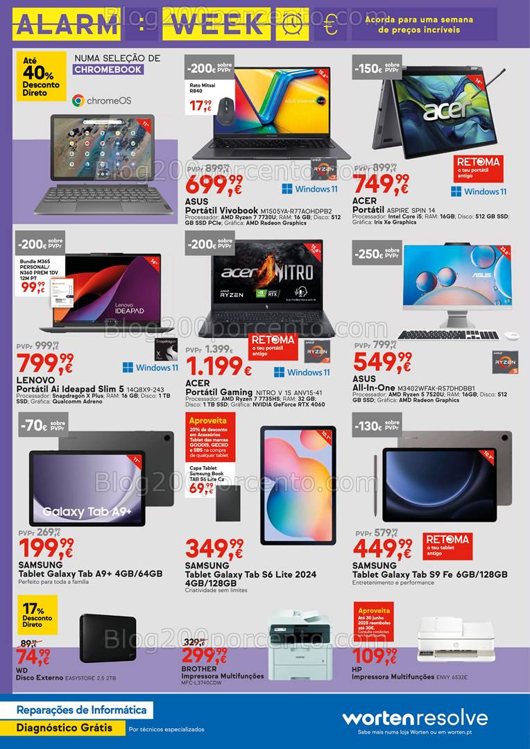 Antevisão Folheto WORTEN Alarm Week Promoções de 18 a 24 fevereiro