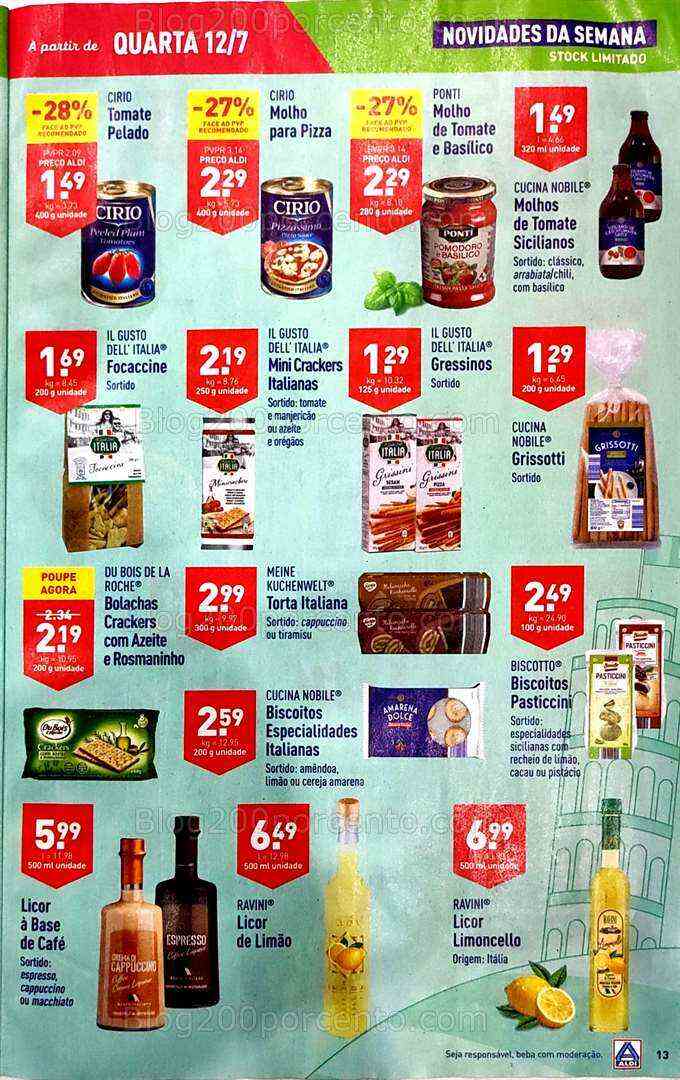 Antevisão Folheto ALDI Promoções de 12 a 18 julho