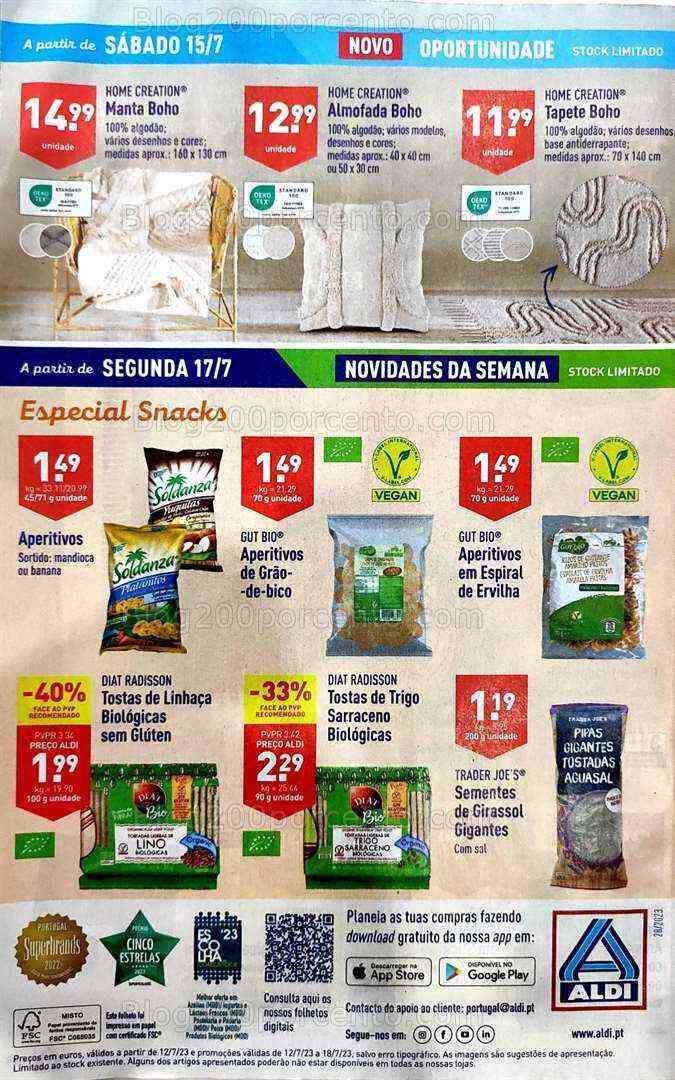 Antevisão Folheto ALDI Promoções de 12 a 18 julho