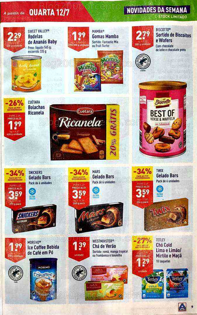 Antevisão Folheto ALDI Promoções de 12 a 18 julho