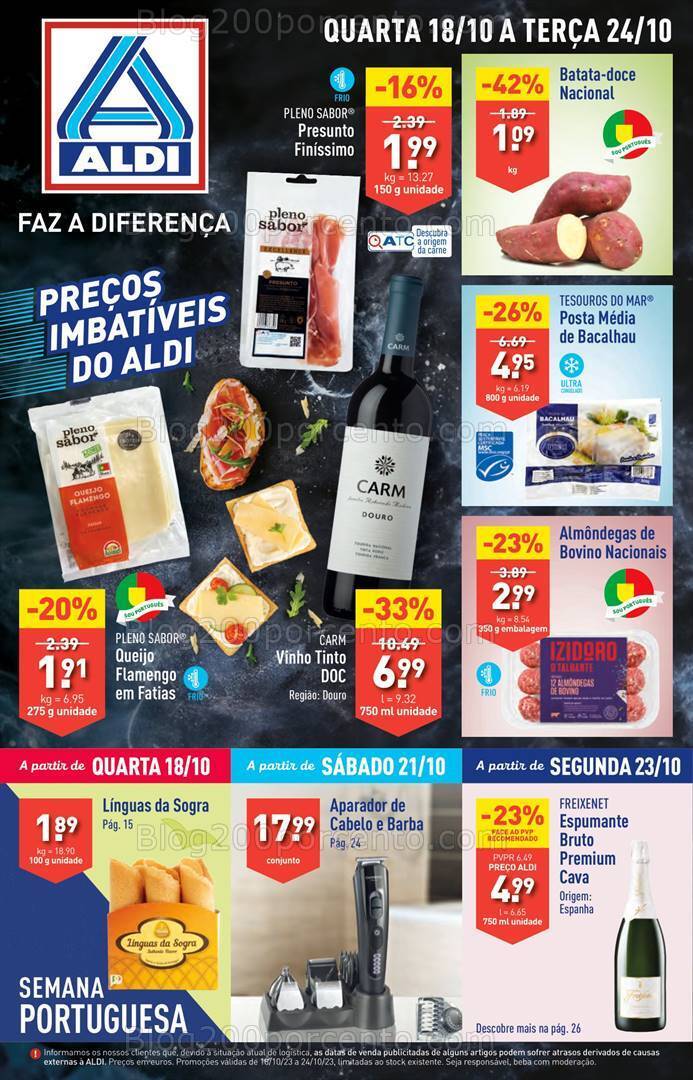 Antevisão Folheto ALDI Promoções de 18 a 24 outubro