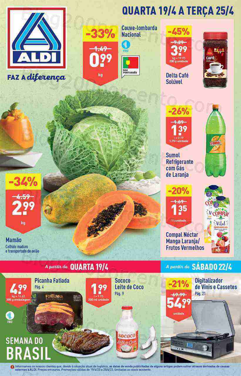 Antevisão Folheto ALDI Promoções de 19 a 25 abril