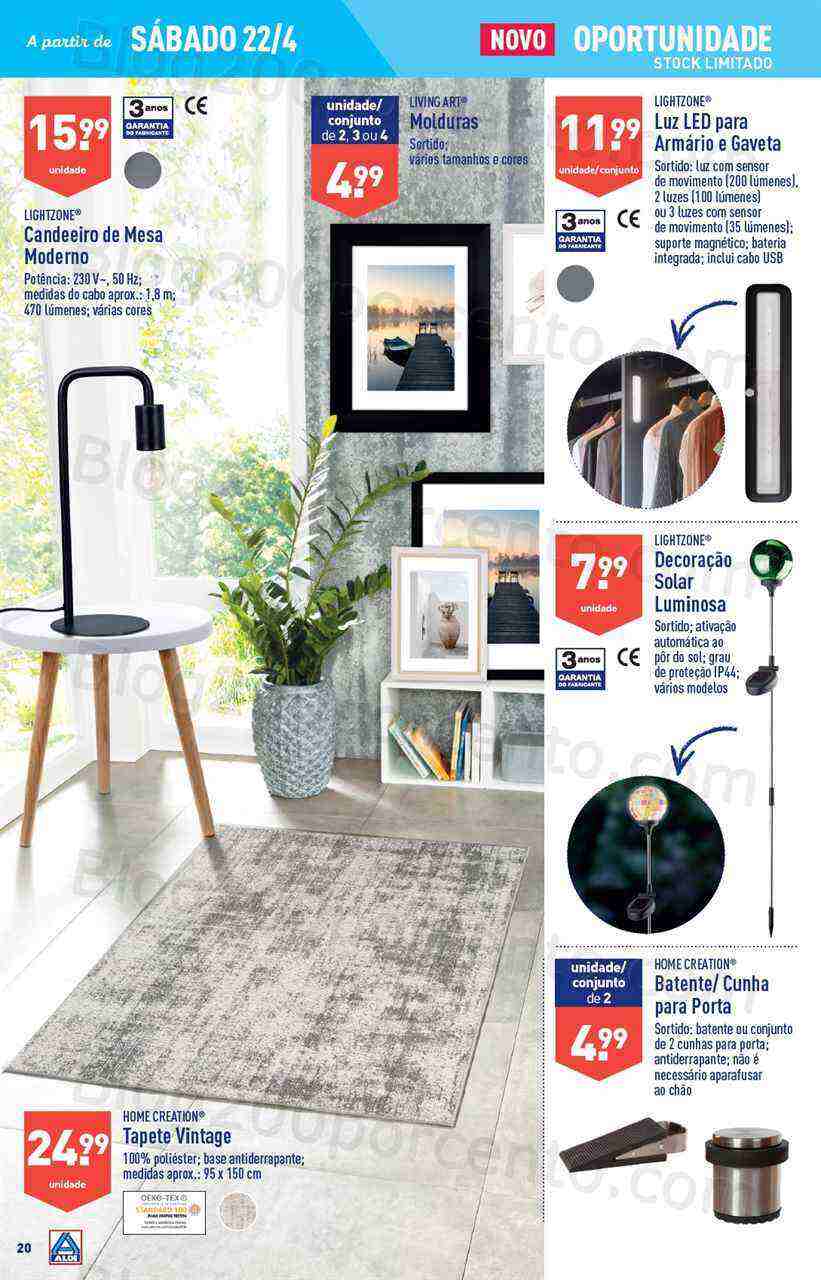 Antevisão Folheto ALDI Bazar Promoções a partir de 22 abril