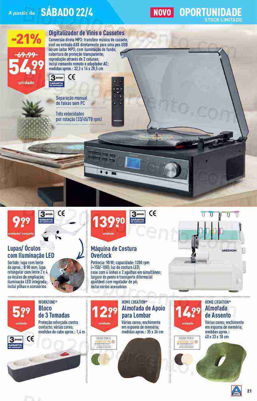 Antevisão Folheto ALDI Bazar Promoções a partir de 22 abril