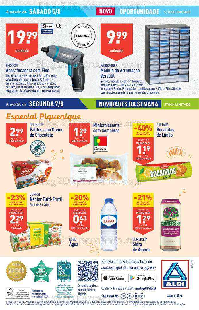 Antevisão Folheto ALDI Promoções de 2 a 8 agosto