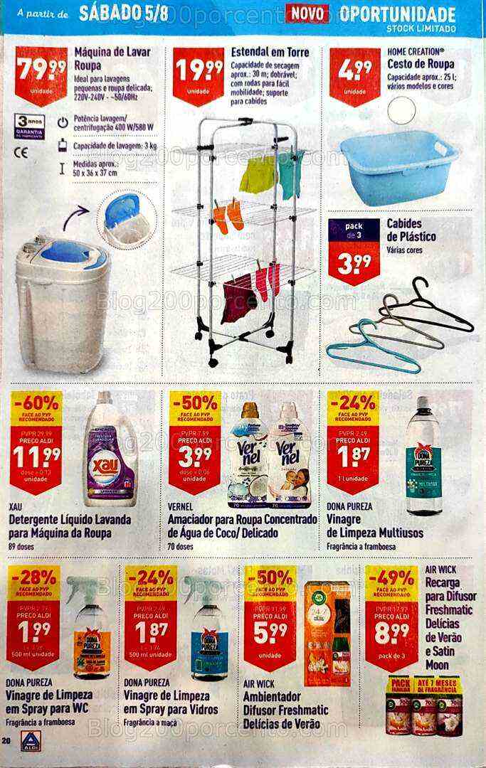 Antevisão Folheto ALDI Bazar Promoções a partir de 5 agosto