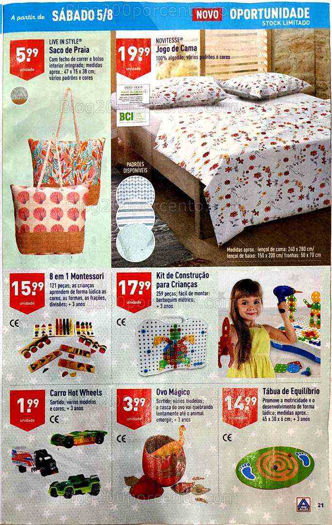 Antevisão Folheto ALDI Bazar Promoções a partir de 5 agosto