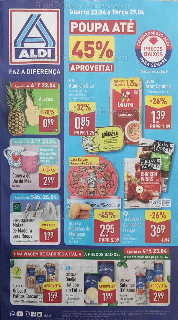 Antevisão Folheto ALDI Promoções de 23 a 29 Abril