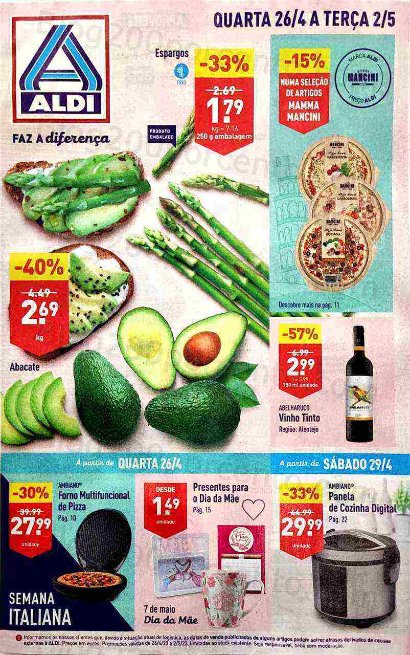 Antevisão Folheto ALDI Promoções de 26 abril a 2 maio
