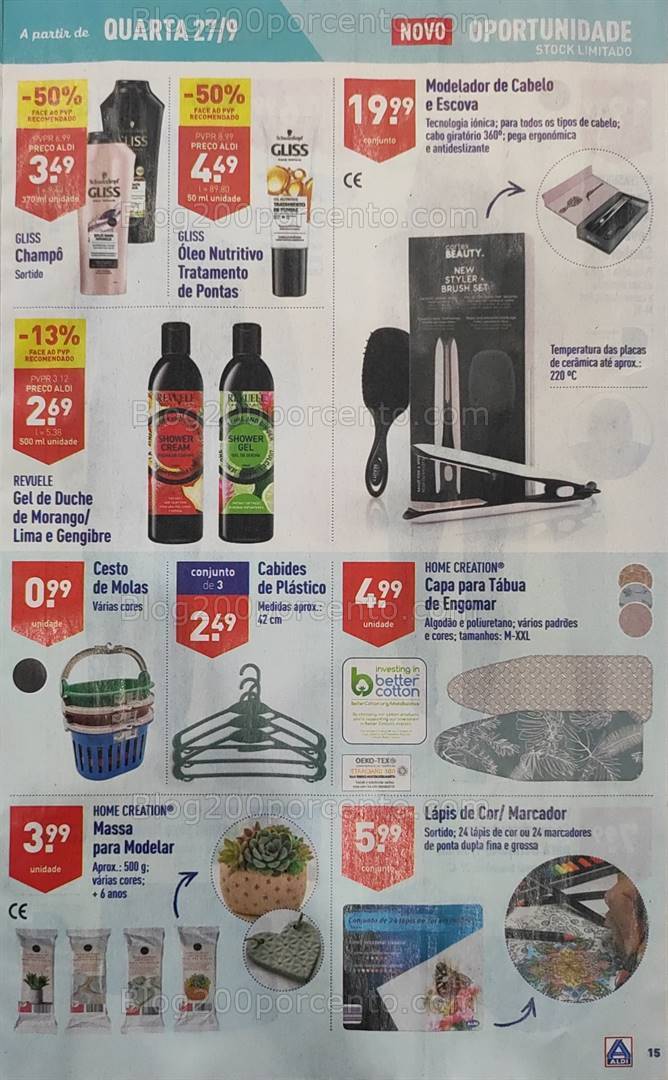 Antevisão Folheto ALDI Bazar Promoções a partir de 27 setembro