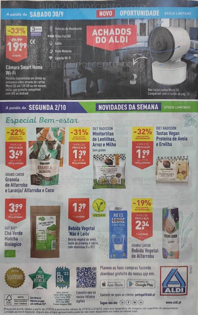 Antevisão Folheto ALDI Promoções de 27 setembro a 3 outubro
