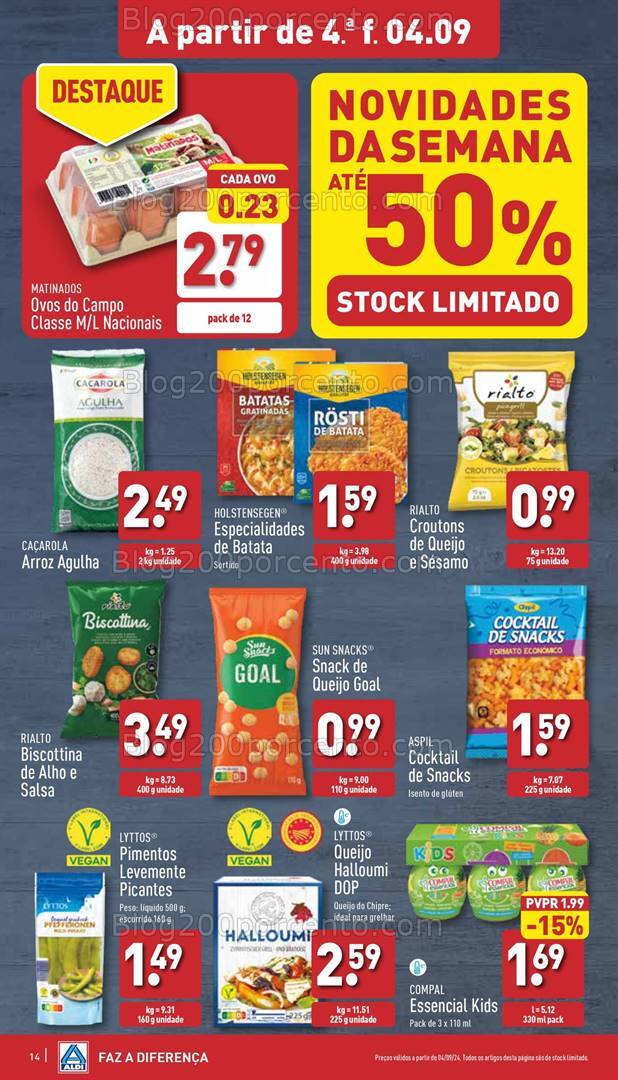 Antevisão Folheto ALDI Promoções de 4 a 10 setembro