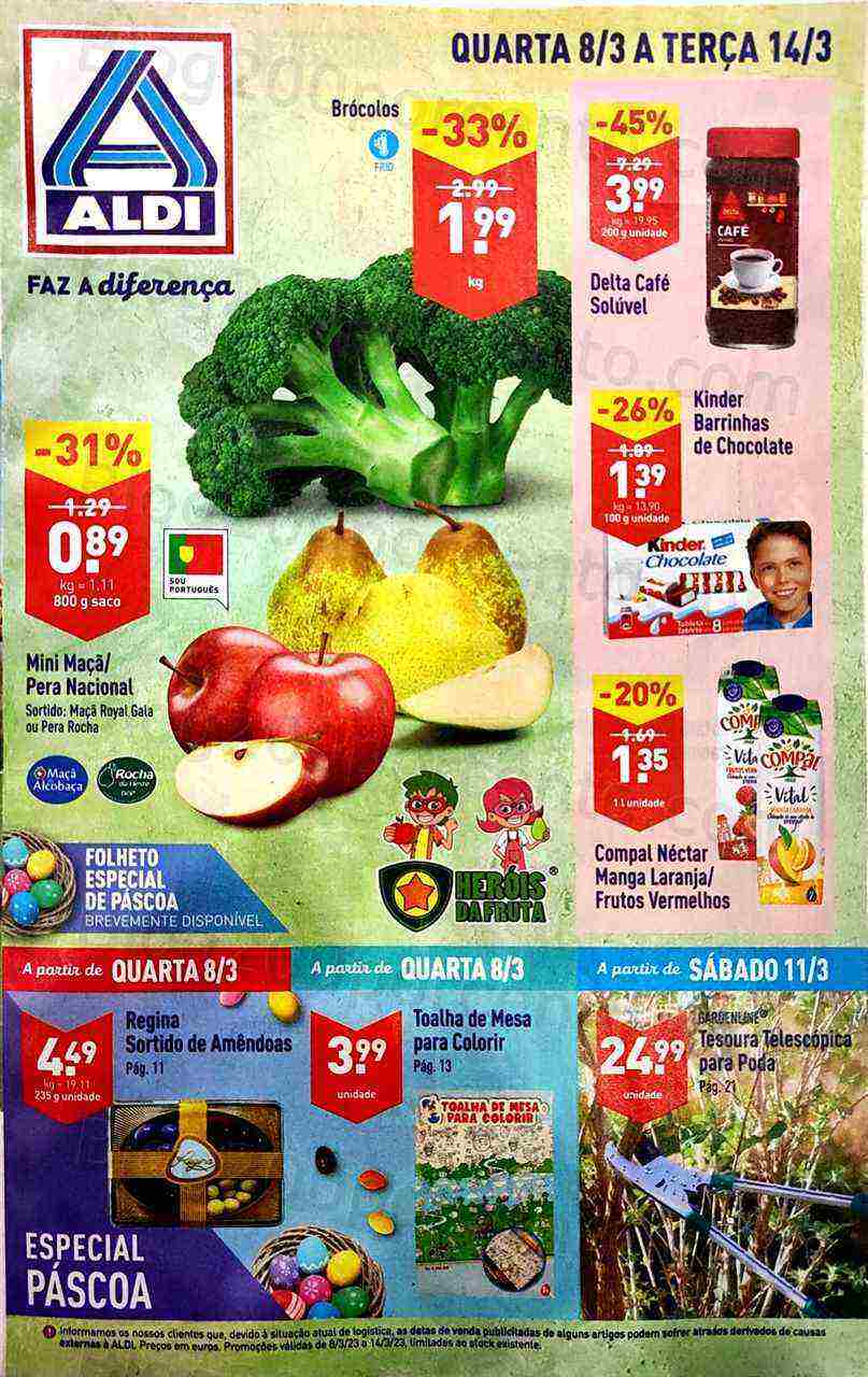 Antevisão Folheto ALDI Promoções de 8 a 14 março