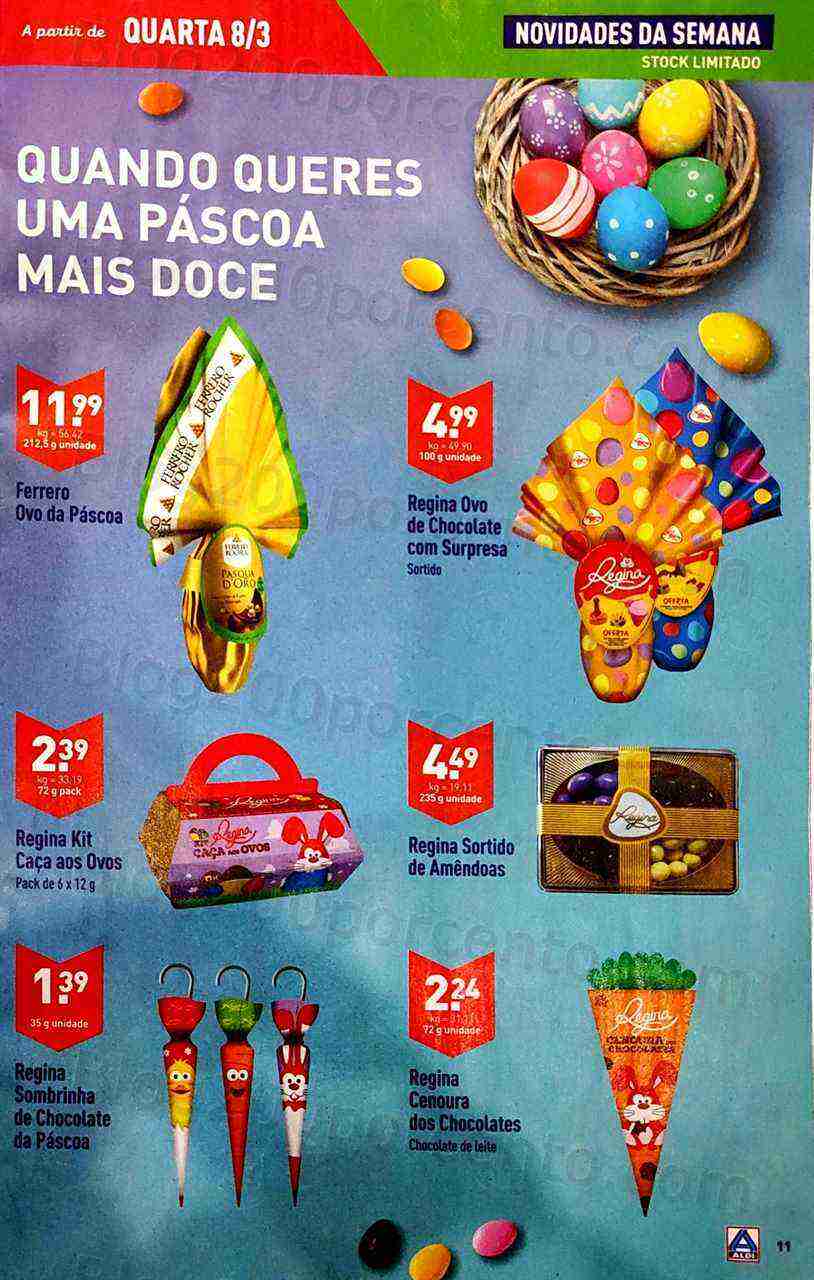 Antevisão Folheto ALDI Especial Páscoa Promoções de 8 a 14 março