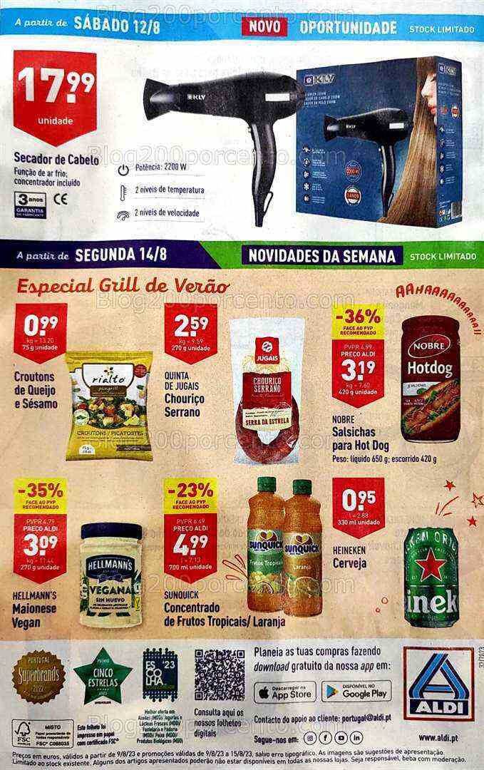Antevisão Folheto ALDI Promoções de 9 a 15 agosto