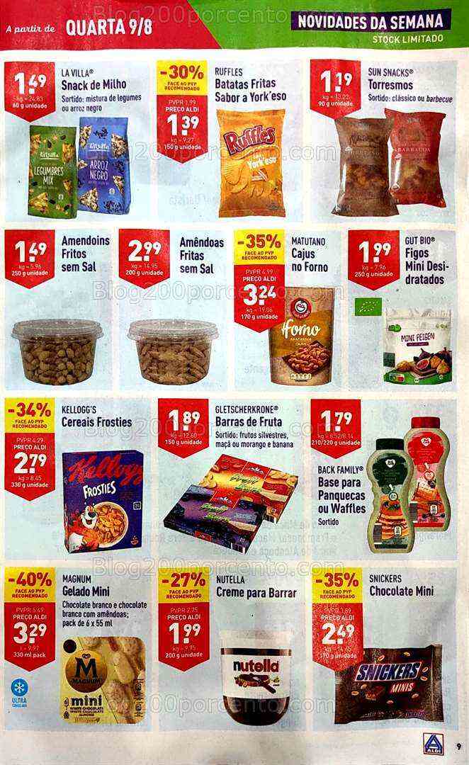Antevisão Folheto ALDI Promoções de 9 a 15 agosto