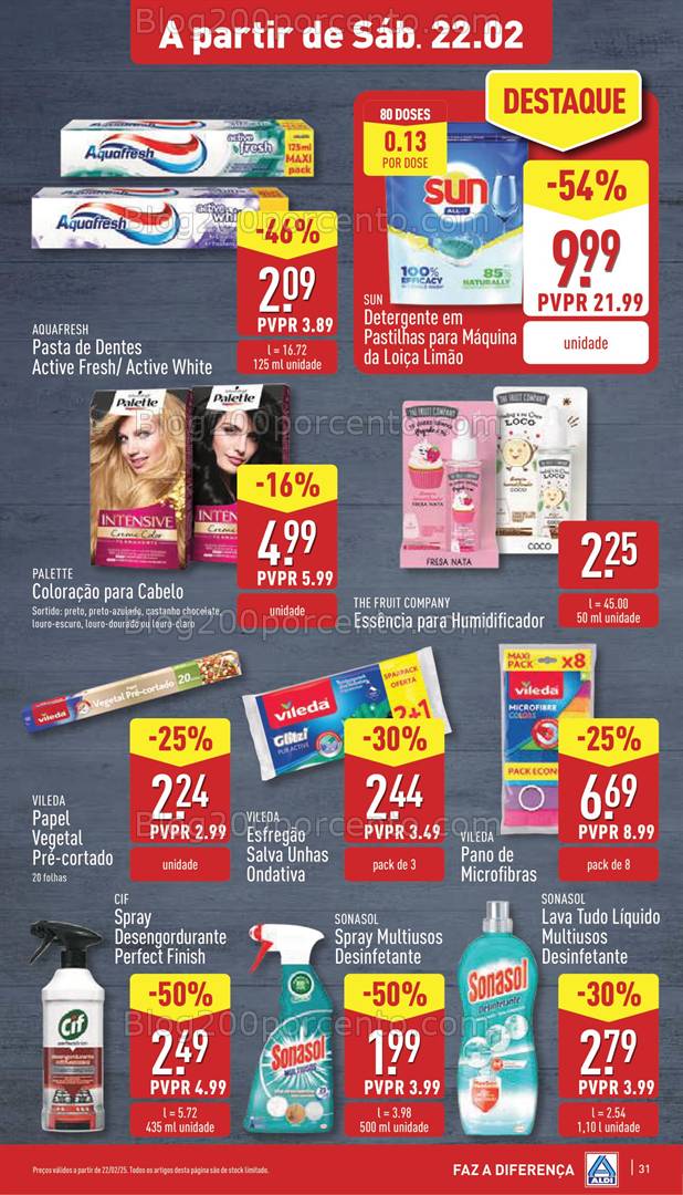 Antevisão Folheto ALDI Promoções Fim de Semana - 22 e 23 fevereiro