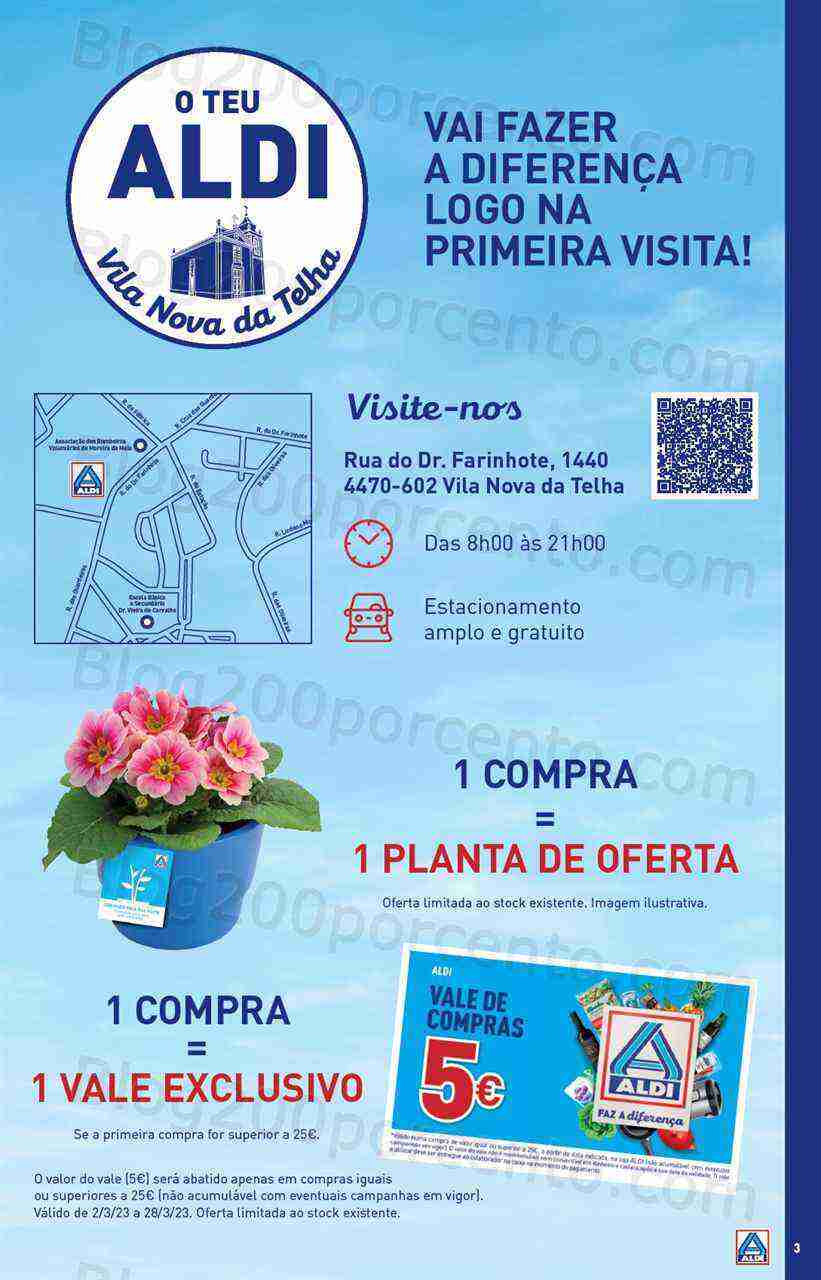 Antevisão Folheto ALDI Aberturas Vila Nova da Telha Promoções de 1 a 7 março