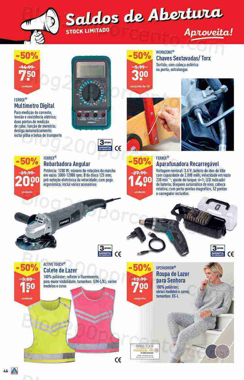 Antevisão Folheto ALDI Saldos de Abertura Guifões - 26 abril a 2 maio