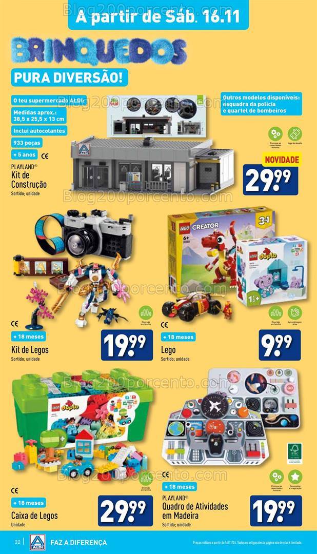 Antevisão Folheto ALDI Bazar Natal Promoções a partir de 16 novembro