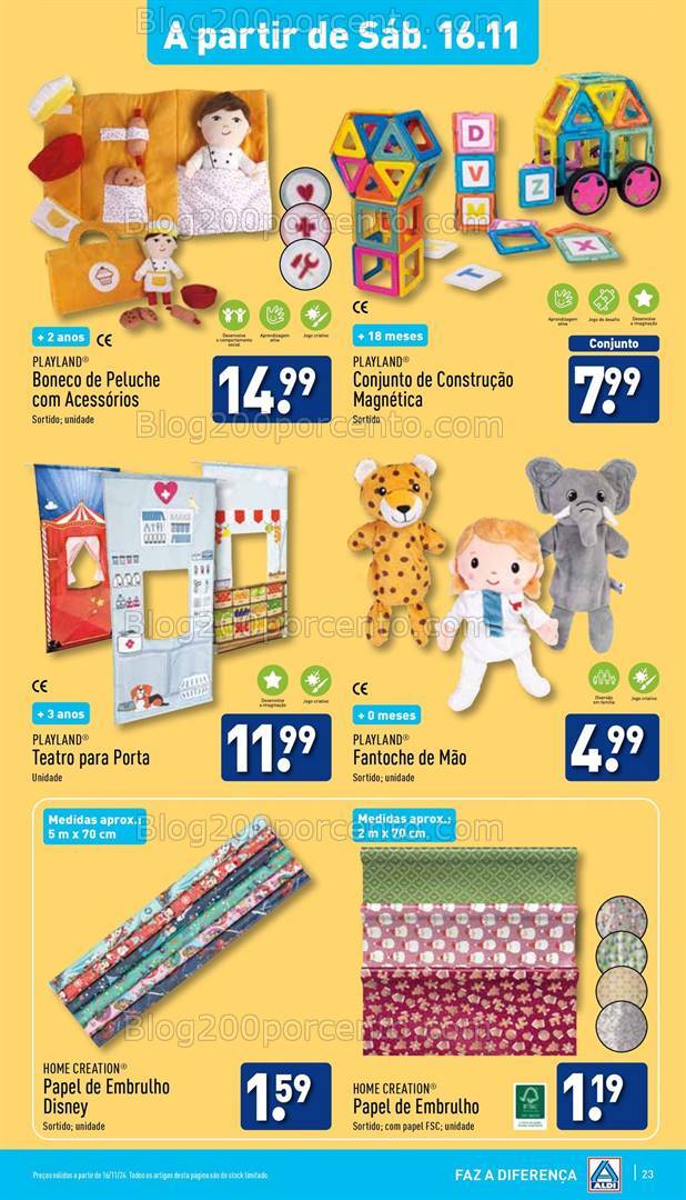 Antevisão Folheto ALDI Bazar Natal Promoções a partir de 16 novembro
