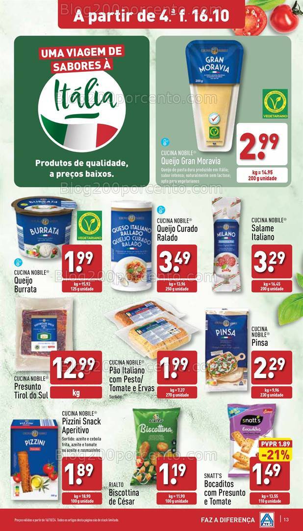 Antevisão Folheto ALDI Promoções de 16 a 22 outubro