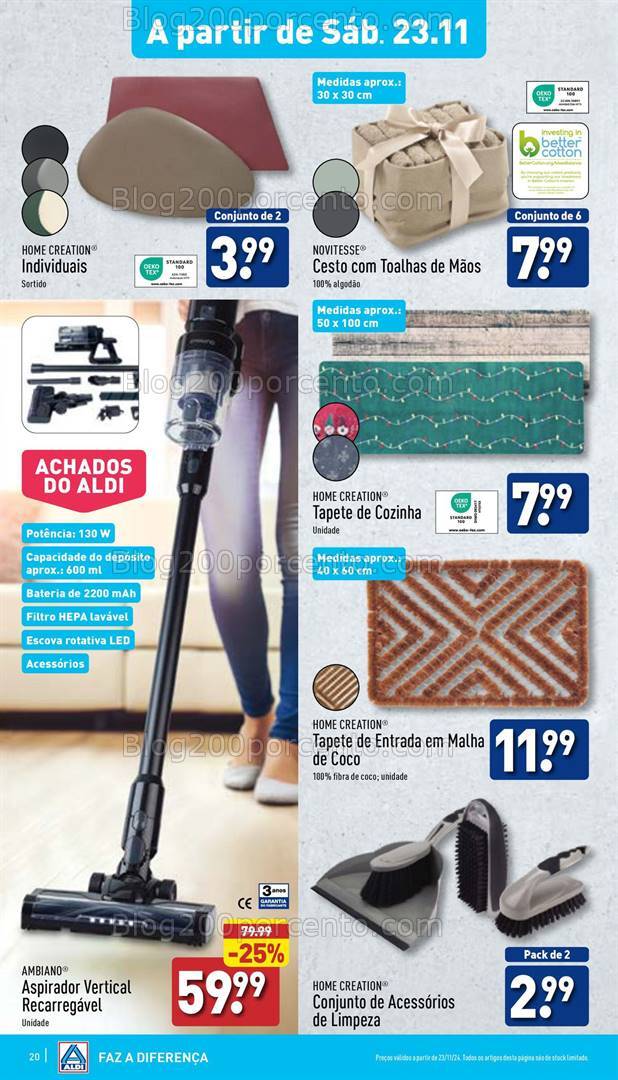 Antevisão Folheto ALDI Bazar Promoções de 20 a 26 novembro