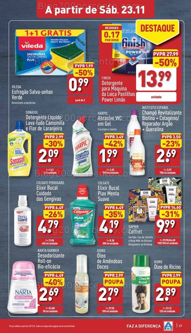 Antevisão Folheto ALDI Promoções Fim de Semana 23 e 24 novembro