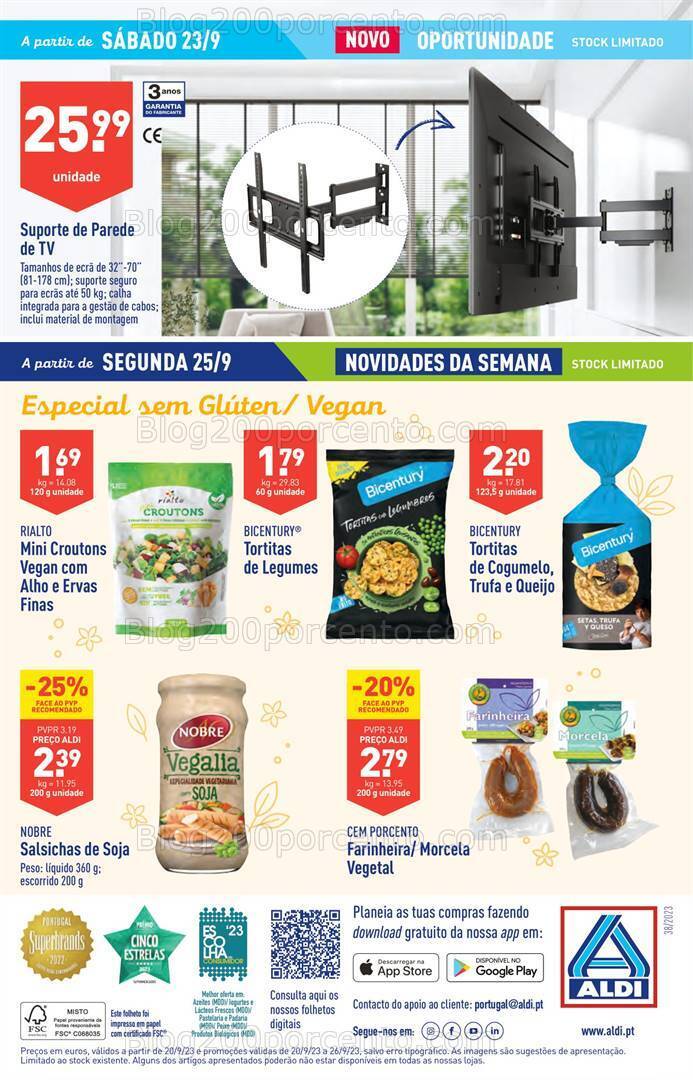 Antevisão Folheto ALDI Promoções de 20 a 26 setembro