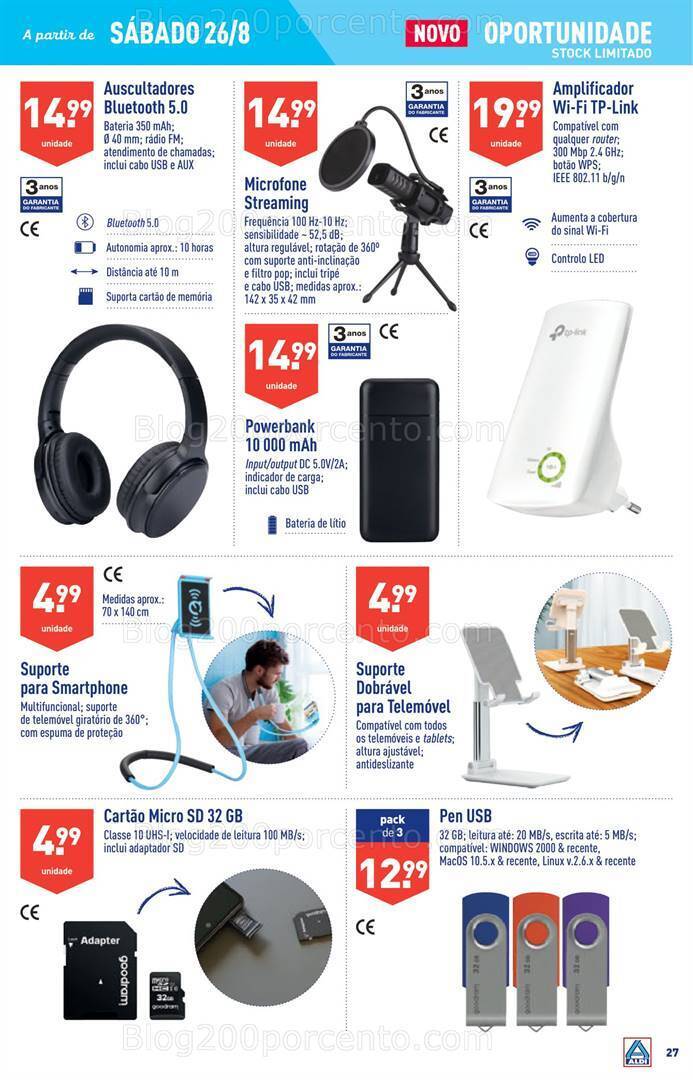 Antevisão Folheto ALDI Bazar Promoções a partir de 26 agosto