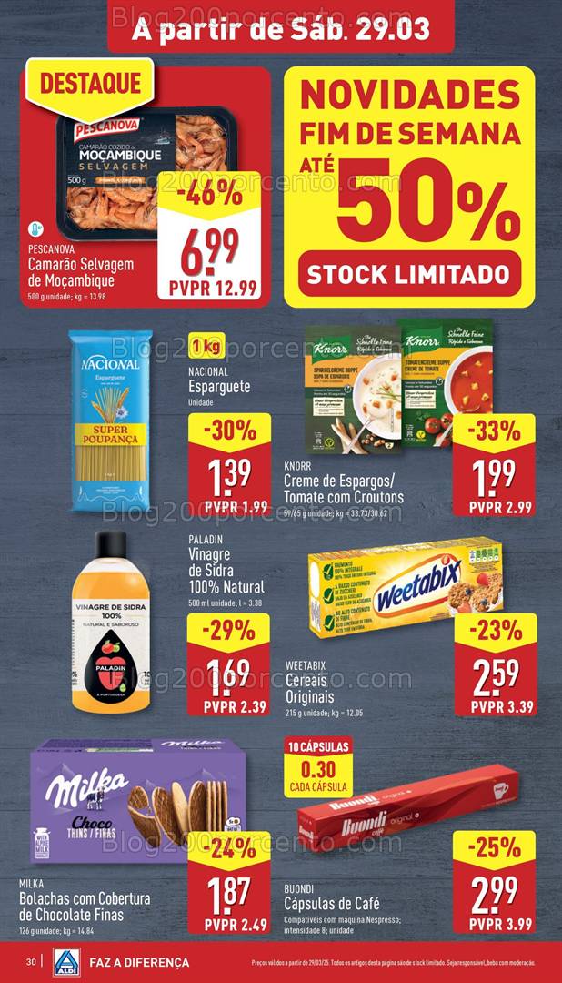 Antevisão Folheto ALDI Promoções Fim de Semana - 29 e 30 março