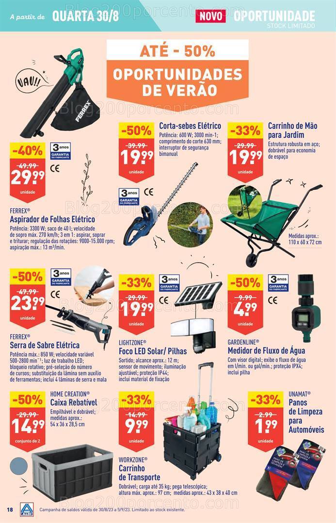 Antevisão Folheto ALDI Bazar Promoções a partir de 30 agosto