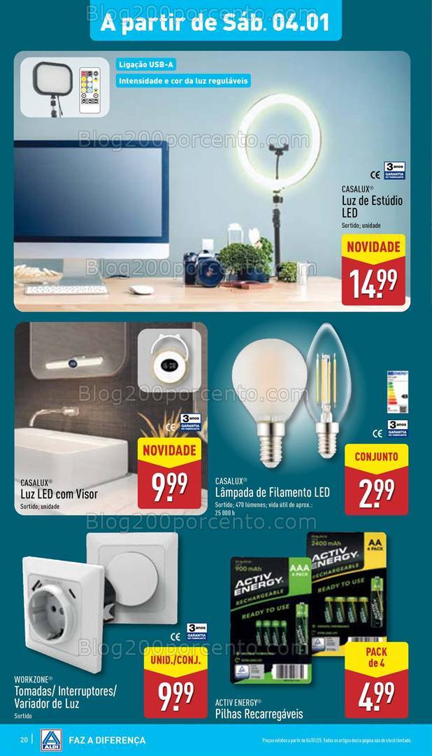 Antevisão Folheto ALDI Bazar Promoções a partir de 4 janeiro