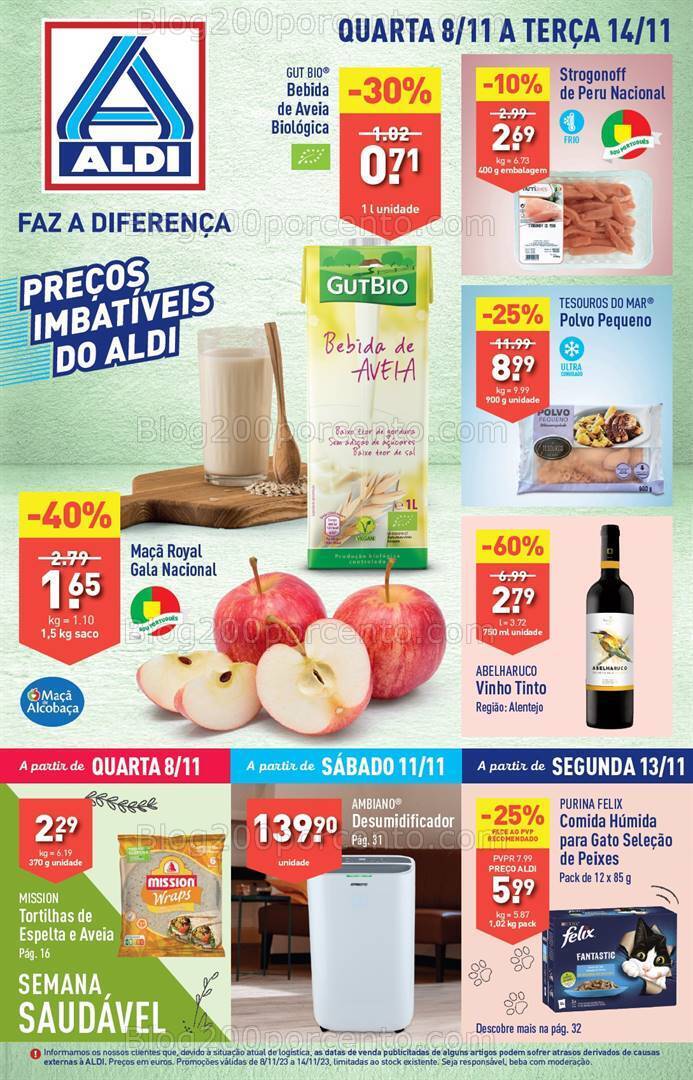 Antevisão Folheto ALDI Promoções de 8 a 14 novembro