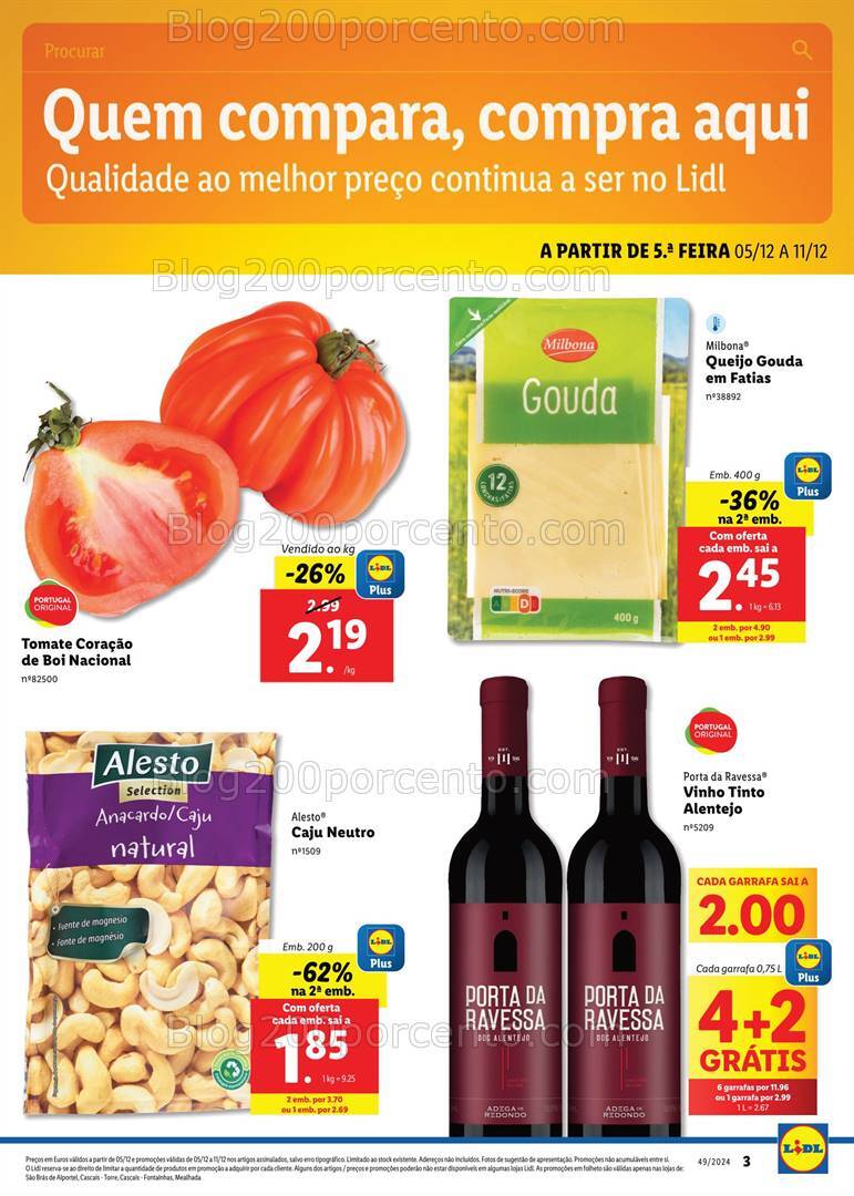Antevisão Folheto LIDL Extra 100% desconto - Promoções de 5 a 11 dezembro