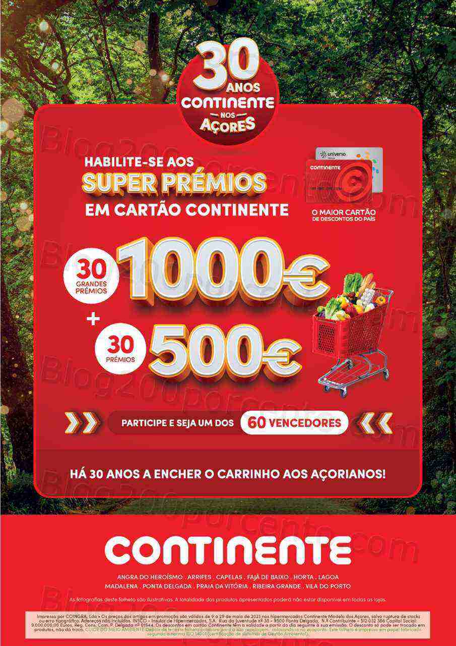 Antevisão Folheto CONTINENTE Especial Açores Promoções de 9 a 29 maio