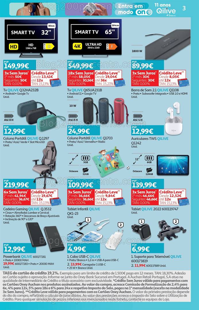 Antevisão Folheto AUCHAN Tecnologia Promoções de 14 a 26 março