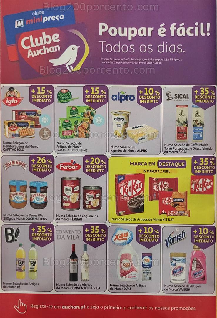 Antevisão Folheto AUCHAN - MINIPREÇO Promoções de 27 março a 2 abril