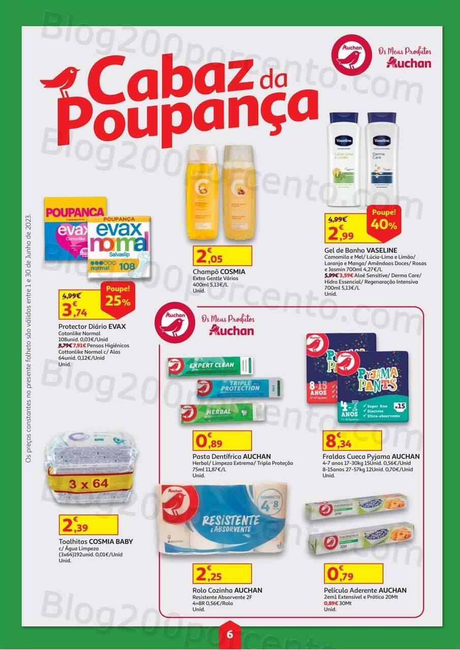 Antevisão Folheto AUCHAN Cabaz da Poupança Promoções de 1 a 30 junho