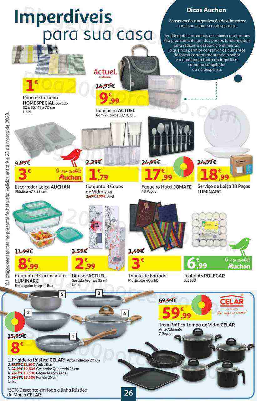 Antevisão Folheto AUCHAN Bazar Promoções de 9 a 23 março