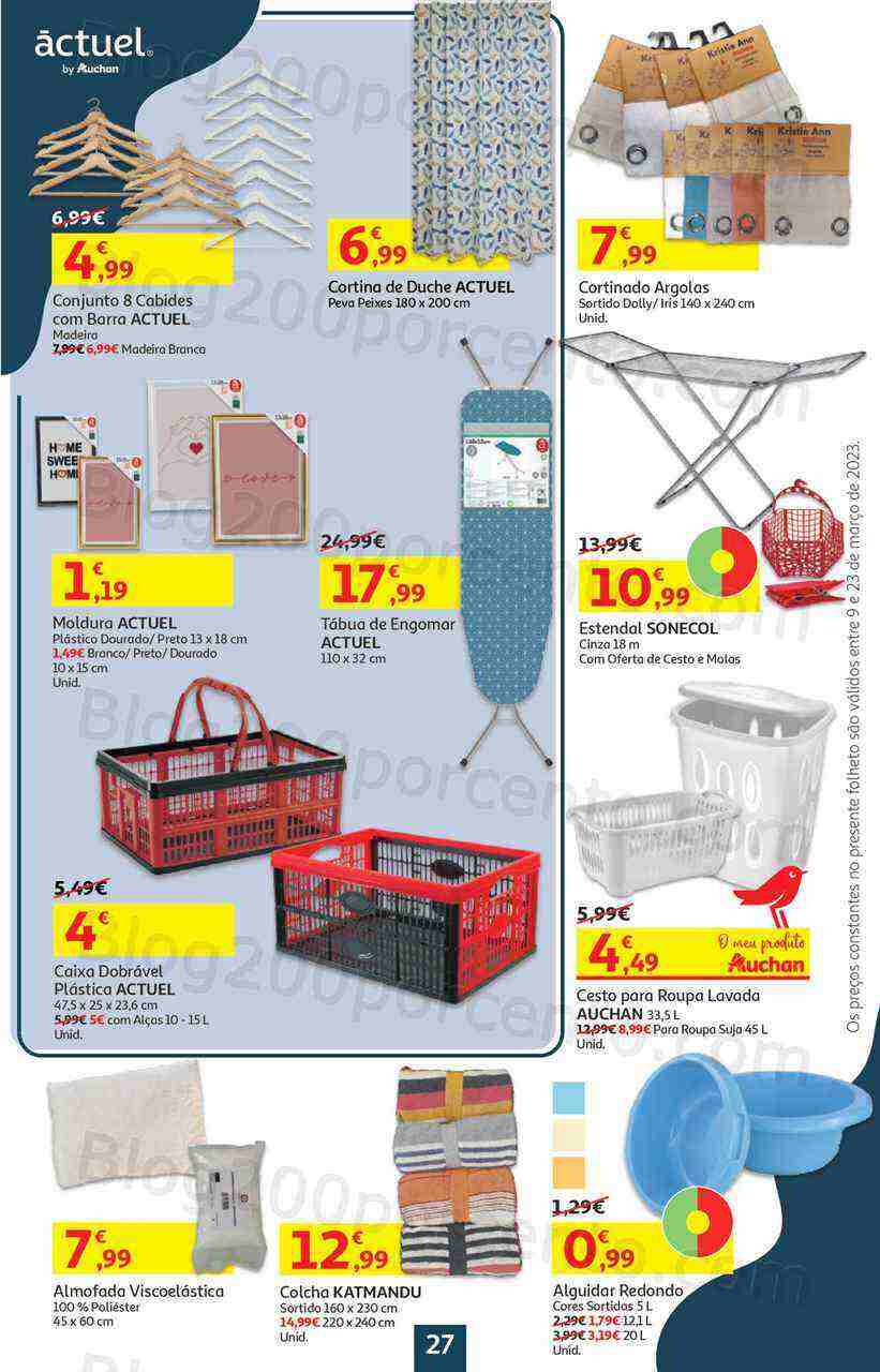 Antevisão Folheto AUCHAN Bazar Promoções de 9 a 23 março