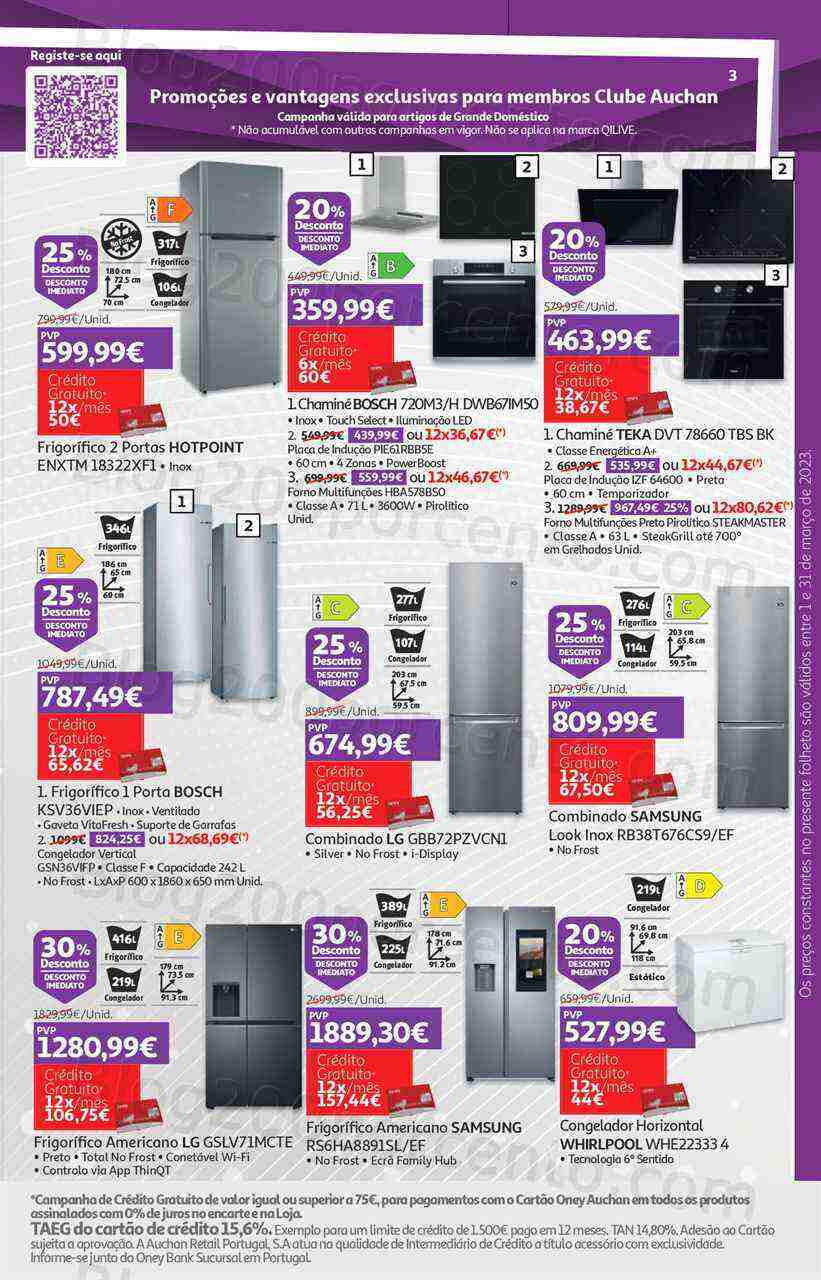 Antevisão Folheto AUCHAN Tecnologia Promoções de 9 a 23 março