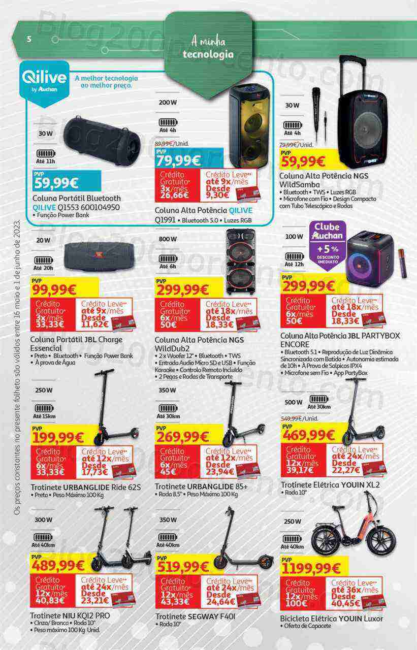 Antevisão Folheto AUCHAN Tecnologia Promoções de 16 maio a 1 junho