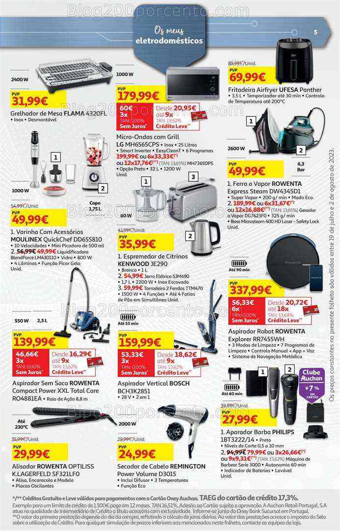 Antevisão Folheto AUCHAN Tecnologia Promoções de 19 julho a 2 agosto