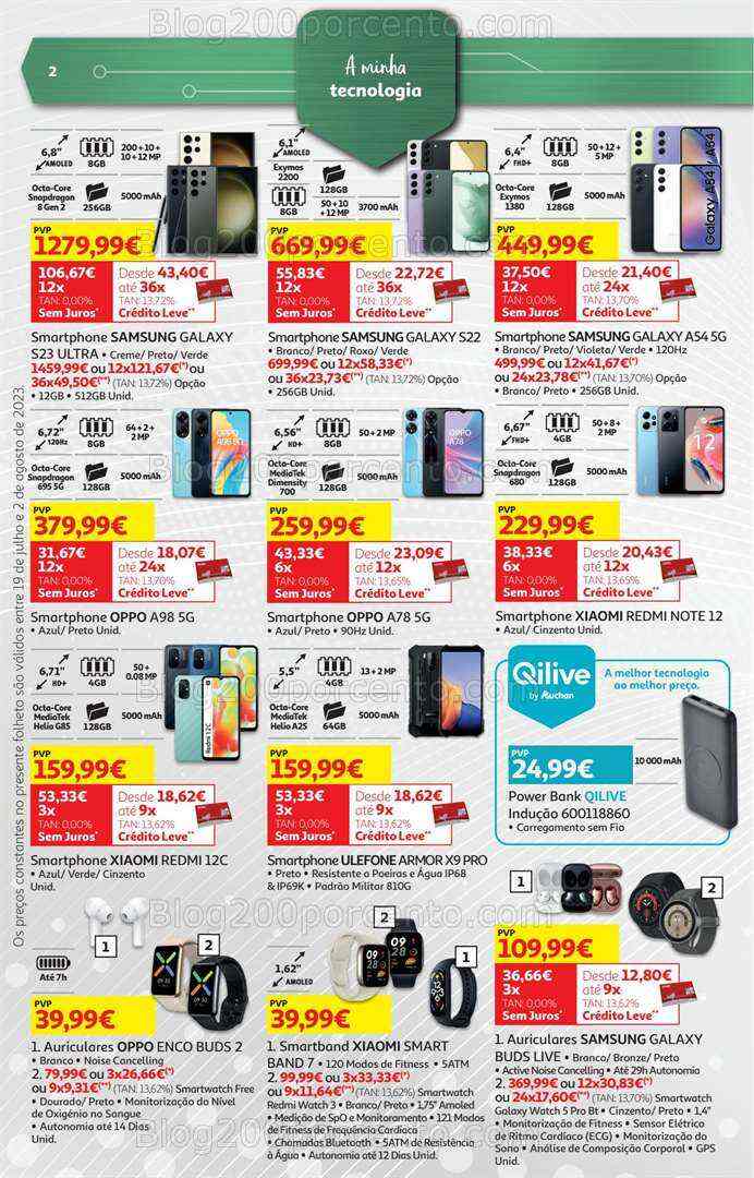 Antevisão Folheto AUCHAN Tecnologia Promoções de 19 julho a 2 agosto