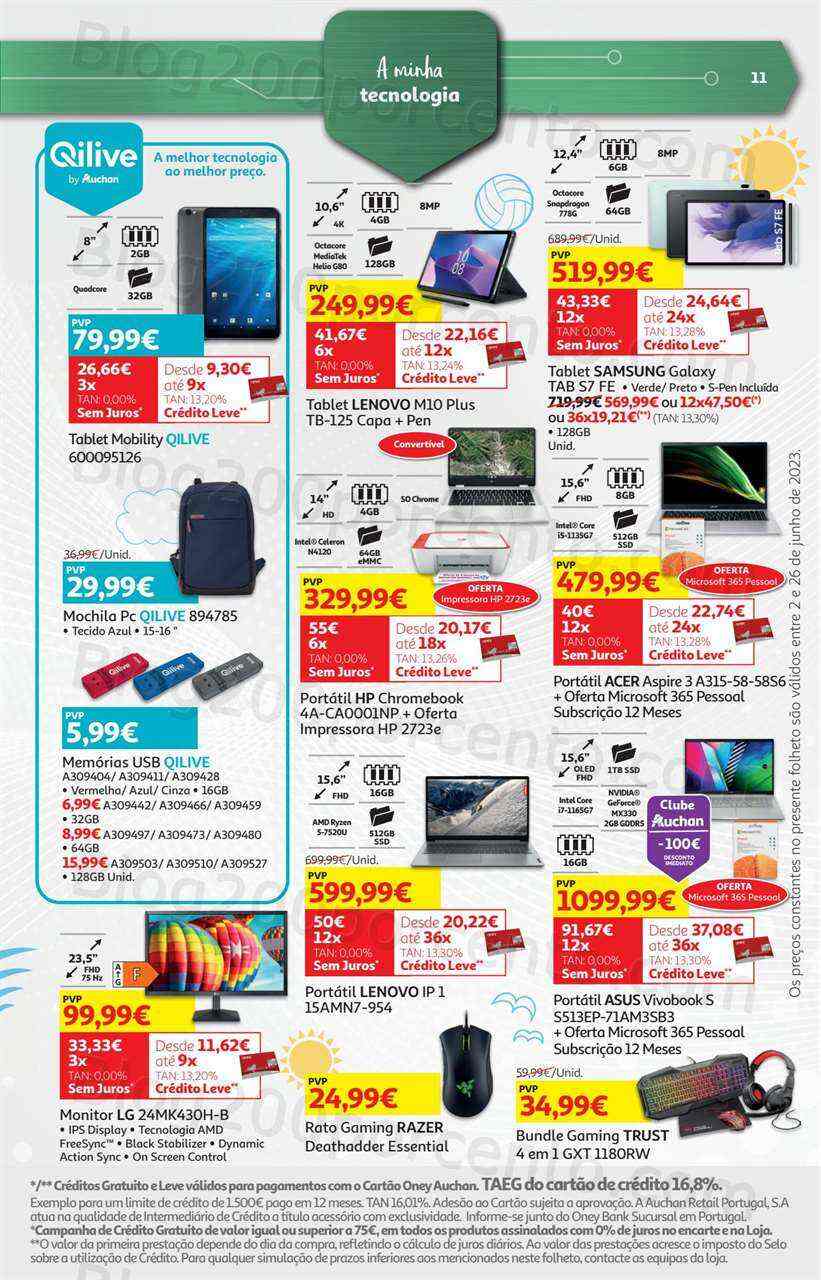 Antevisão Folheto AUCHAN Tecnologia Promoções de 2 a 26 junho
