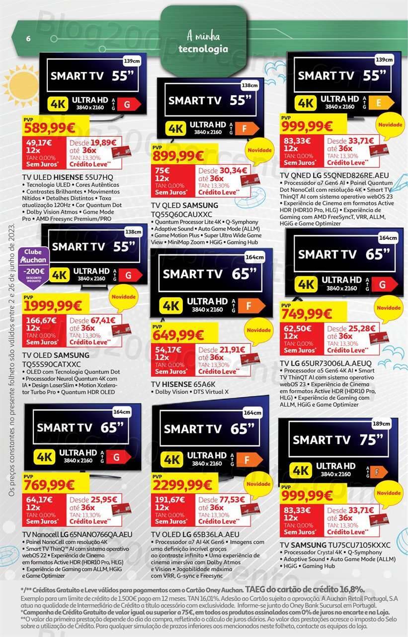 Antevisão Folheto AUCHAN Tecnologia Promoções de 2 a 26 junho